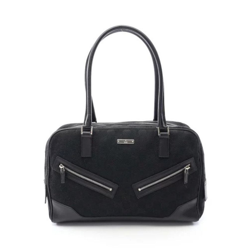 Gucci GG Canvas Shoulder Bag Leather Black
